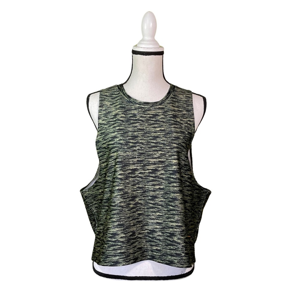 Puma dryCELL Women’s Athletic Green Tank Top Leggings Animal Print Mesh Set